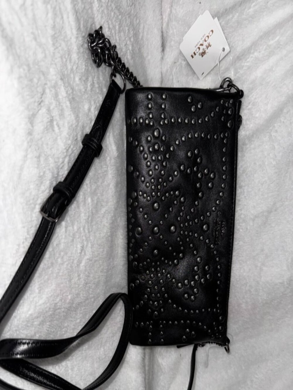 Coach Black Studded Kylie Crossbody / Wristlet Bag